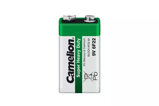 Батарейка Camelion Green, крона (6LR61/6LF22/1604A/1604S/6F22), 9V, 1 шт. (6F22-SP1G)