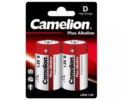 Батарейка Camelion LR20-BP2, D (LR20/13А), 1.5V, 2 шт