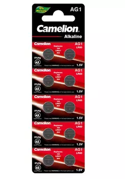 Батарейка Camelion Mercury Free, LR60/AG1, 1.5V, 10 шт. (12809)