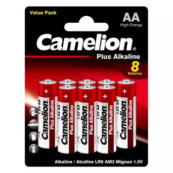 Батарейка Camelion Plus Alkaline, AA (LR6-20F), 1.5V, 8 шт. (14133)