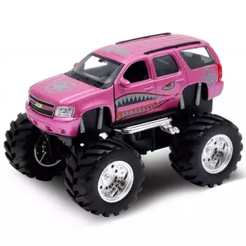 Автомобиль Welly "Chevrolet Tahoe Big Wheel Monster", розовый (47002S)