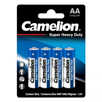 Батарейка Camelion R 6 Blue BL-4, AA (LR06/15А), 1.5V, 4 шт. (R6P-BP4B)