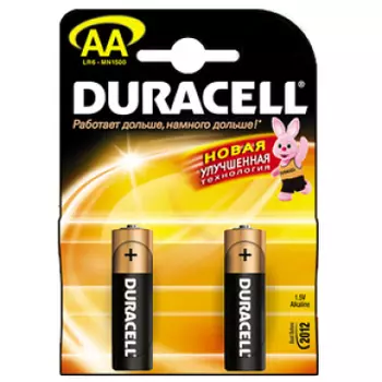Батарея Duracell Basic LR6-2BL, AA, 1.5V 2шт