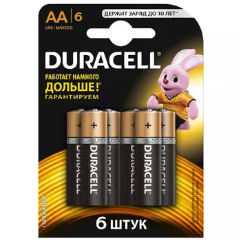 Батарея Duracell Basic LR6-6BL, AA, 1.5V 6шт