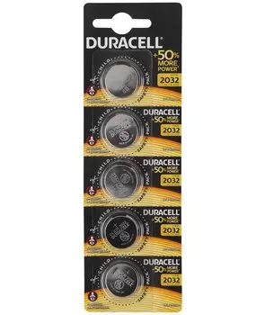 Батарейка Duracell CR2032, 3V, 5 шт. (CR2032-5BL)