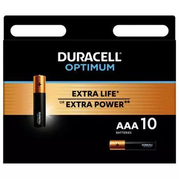 Батарея Duracell Optimum, AAA (LR03), 1.5V, 10шт. (456033)
