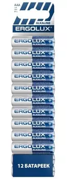 Батарейка Ergolux Alkaline, AAA (LR03), 1.5V, 12 шт. (15198)