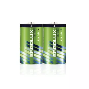 Батарейка Ergolux C (R14/LR14), 1.5V, 2 шт. (14335)