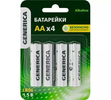 Батарейка GENERICA AA (LR6), 1.5V, 4 шт. (ABT-LR06-ST-L04-G)