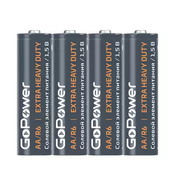 Батарея GoPower Heavy Duty Shrink-4, AA (LR06/15А), 1.5V, 60шт. (00-00015592)