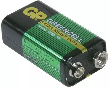 Батарейка GP Greencell, крона (6LR61/6LF22/1604A/1604S/6F22), 9V, 1 шт. (4891199002205)