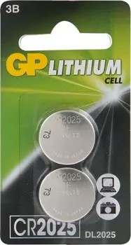Батарейка GP Lithium, CR2025, 3V, 2 шт. (GP CR2025E-7CR2)