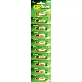 Батарейка GP Super, AAA (LR03/24А), 1.5V, 10 шт