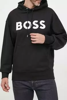 Худи хлопковое с карманом BOSS