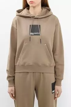 Худи хлопковое с карманом Karl Lagerfeld Jeans