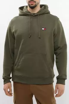 Худи хлопковое с карманом Tommy Jeans