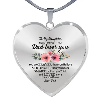 Ожерелье Tacanon To My Daughter Heart Love — Loves You — из подарка One Size золотой