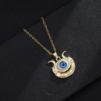 Модное турецкое ожерелье Lucky Evil Eye, женское 8 стилей, голубые глаза, женский шарм, модное эмалированное ожерелье в форме сердца в форме пальмы, ювелирные изделия Eyes necklace 0645cm