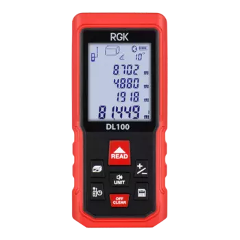 Дальномер лазерный, до 100 м, точность до 2 мм, батарейки, RGK DL100 (4610011875076)