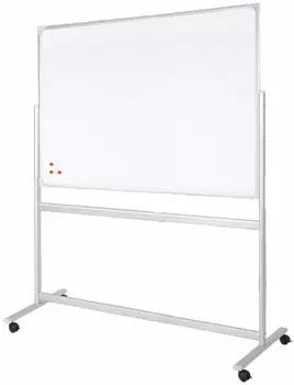 Демонстрационная доска 2X3 TDS1510 магнитно-маркерная, 100x150см, лак/алюминий, на роликах не поворотная