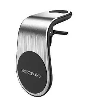 Держатель автомобильный Borofone Air BH10, магнитный для смартфонов 3.5-6 " зажим в воздуховод, серебристый (6931474704405)