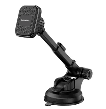 Держатель автомобильный Borofone BH21 Vanda, магнитный для смартфонов 4.5-6.5 " присоска на панель/стекло, черный (6931474718846)