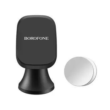 Держатель автомобильный Borofone BH22 Ori, магнитный для смартфонов клеящаяся платформа на панель, черный (18853)