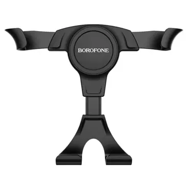 Держатель автомобильный Borofone BH9 Gravity, раздвижной для смартфонов 3.5-6 " зажим в воздуховод, черный (6931474702029)