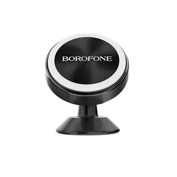 Держатель автомобильный Borofone Platinum BH5, магнитный универсальный клеящаяся платформа на панель, черный (6957531095255)