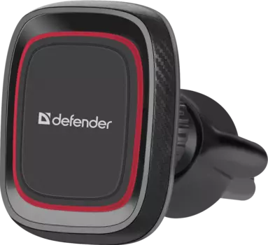 Держатель автомобильный Defender CH-129, магнитный для смартфонов зажим в воздуховод, черный/красный (29130)