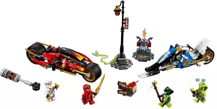 Конструктор LEGO 70667 Ninjago Мотоцикл-клинок Кая и снегоход Зейна