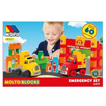 Конструктор Molto Blocks "Грузовые машинки", 60 деталей