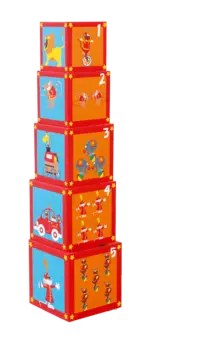 Кубики SCRATCH 6181050 Stacking Tower Сircus