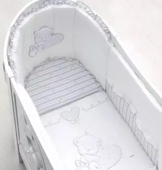 Italbaby Комплект постельного белья Love Oval, 5 предметов, белый