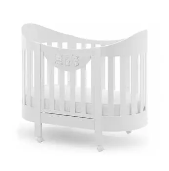 Italbaby Овальная кровать Happy Family Oval, белая