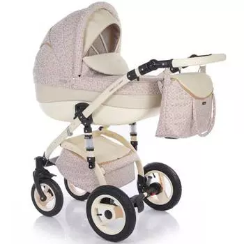 Jetem Коляска модульная 2 в 1 "Sofi Eco", жаккард, экрю/кожа экрю