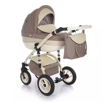 Jetem Коляска модульная 2 в 1 "Sofi Eco", жаккард, тёмно бежевый/кожа экрю