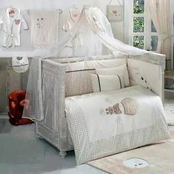 Kidboo Комплект постельного белья "Cute Bear", 6 предметов, бежевый