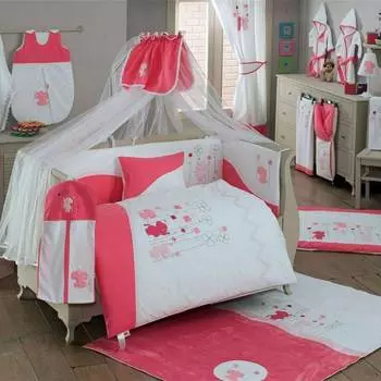 Kidboo Комплект постельного белья "Elephants", 3 предмета, розовый
