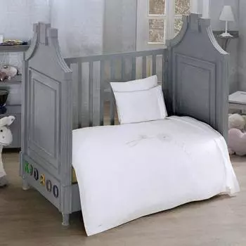Kidboo Комплект постельного белья "Spring saten", 3 предмета, белый