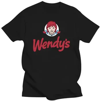 Логотип ресторана быстрого питания Wendy s Мужская футболка Логотип быстрого питания Мужская Ресторан Wendy s Футболки с круглым вырезом Летняя футболка S