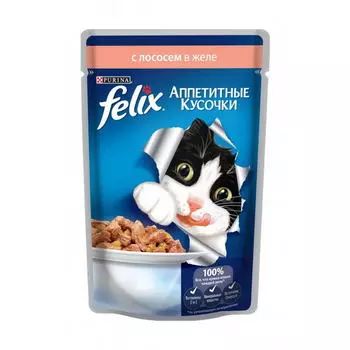FELIX Agail Корм влаж.лосось д/кошек пауч 85г