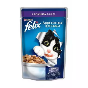 FELIX Agail Корм влаж.ягненок д/кошек пауч 85г
