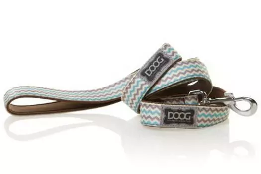 DOOG Поводок для собак "Benji", коричнево-голубой зигзаг, S, 120х1.5см (Австралия)