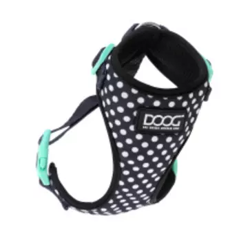 DOOG Шлейка для собак "NEOFLEX PONGO", черная в белую крапинку, S, 32-44см (Австралия)