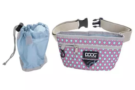 DOOG Сумка на пояс "Treat Pouch", розовая с каплями, 20х12см (Австралия)