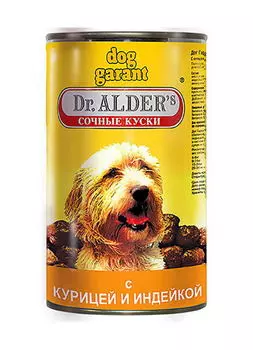 DR.ALDERS Dog Garant Сочные куски курица,индейка Корм влаж.д/собак 1230г