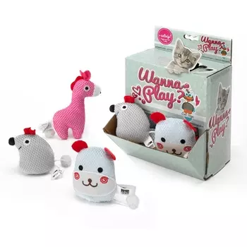 EBI Игрушка для кошек мягкая "Зверята", в ассортименте, 8х6см (Нидерланды)