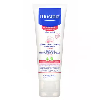 Mustela, Baby, Успокаивающий увлажняющий крем для лица, 1,35 жидкой унции (40 мл)
