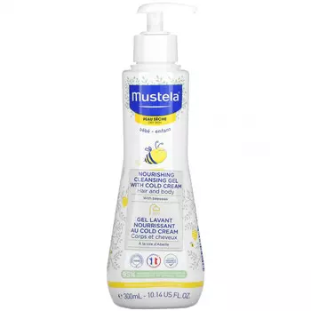 Mustela, детский питательный очищающий гель для волос и тела с охлаждающим эффектом, для сухой кожи, 300 мл (10,14 жидк. унции)
